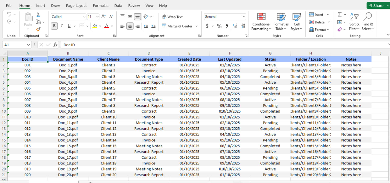 Document Organization